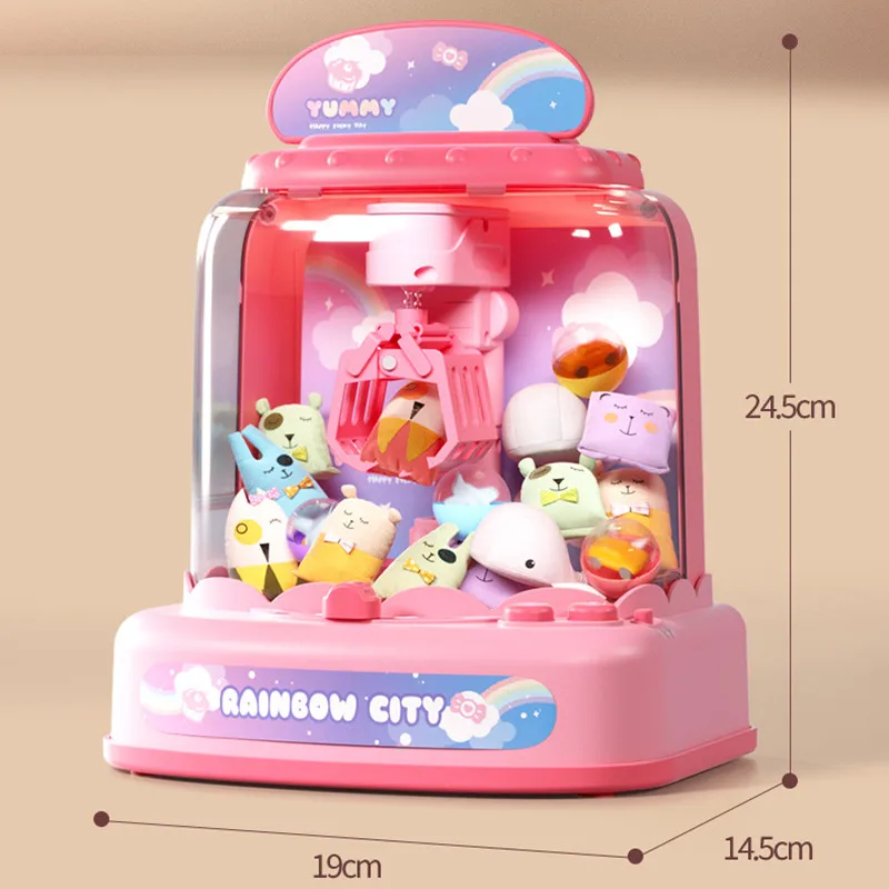 Children Mini Crane Machine Battery Automatic Coin Operated Game Claw Machines with Music Kids Birthday Gift Toys Dolls Machine 6