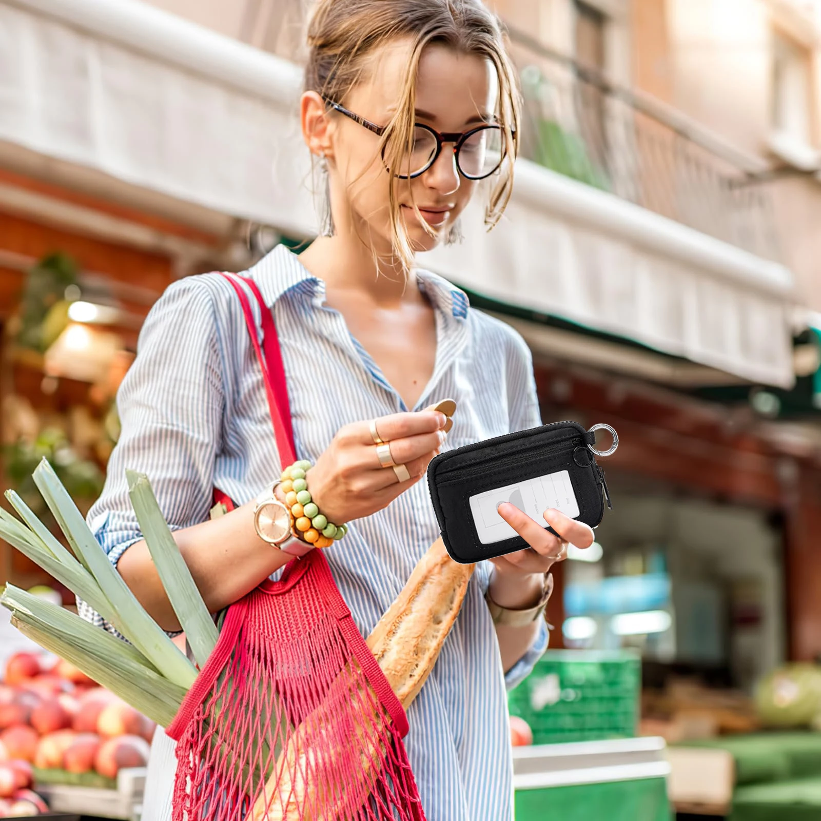 Cartera Con Bloqueo RFID, Tarjetero Con Ventanas De Identificación
