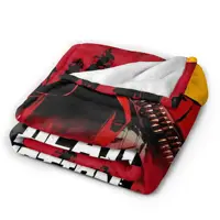 Red Dead Redemption 2 couverture chaude et douce pour étudiants, literie en peluche, motif canapé, chaise, couvre-lit en flanelle 5