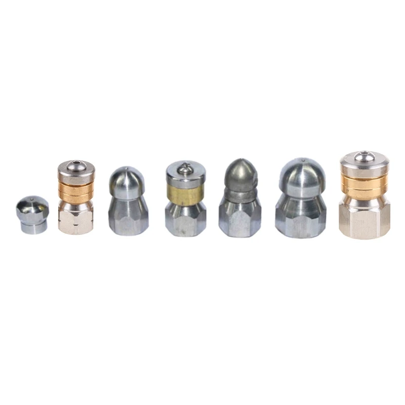 High Pressure Washer Stainless Steel Drain Wash Head Tools Rotating Sewer Jetter Nozzle 1 / 8 1/4 3 / 8 X7XD