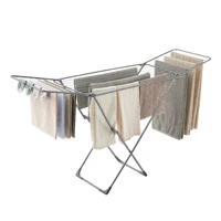 SONGMICS Clothes Drying Rack, Metal Laundry Drying Rack, Foldable, Space-Saving, Free-Standing Airer, with 2 Gullwings 1