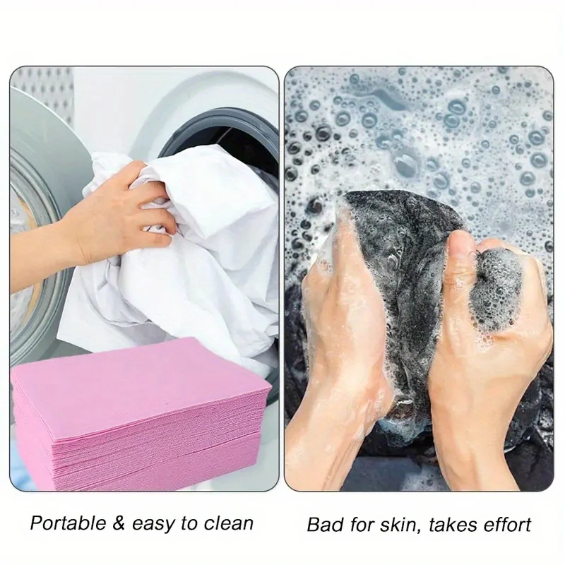 150pcs Portable Laundry Sheet Fruit Crystal Laundry Bubble Paper Cleaning Sheet Strong Decontamination Scent Lasting 2