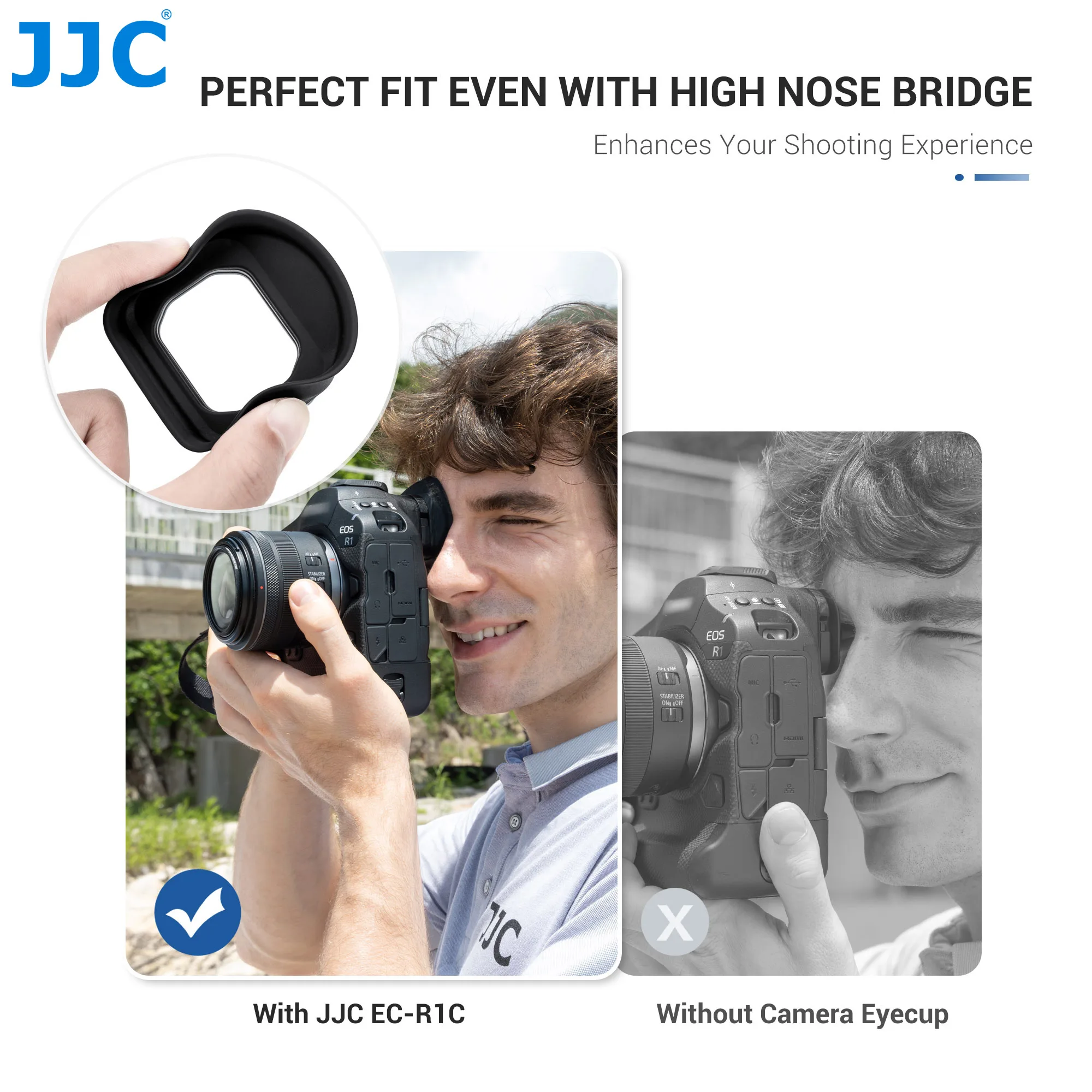 Canon EOS R1용 JJC 소프트 실리콘 아이컵 아이피스는 뷰파인더 보호용 ER-I 아이컵 확장 뷰파인더 커버를 대체합니다.