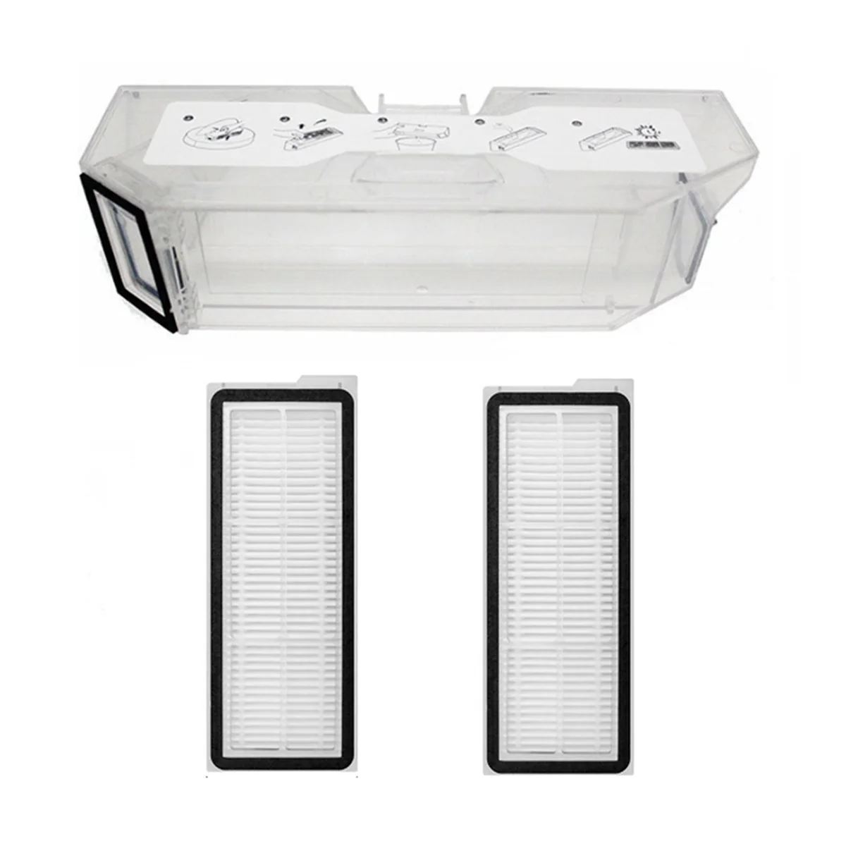 FZFZ 3PCS for Q MaxV / P10 Pro Robot Vacuums Cleaner Part Dust Trash Box with Filters
