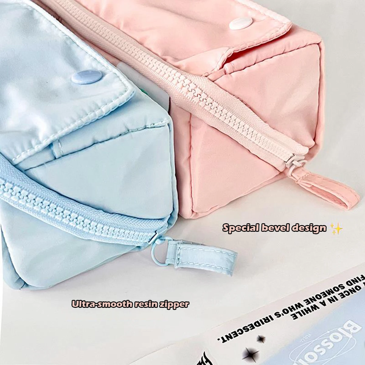 Multi-function pencil bag double-layer large-capacity canvas pen bag Korea  simple stationery bag small fresh net red pencil case