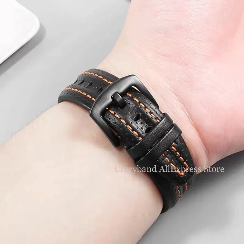 Genuine Leather Waterproof Sport Watch Strap, 15mm