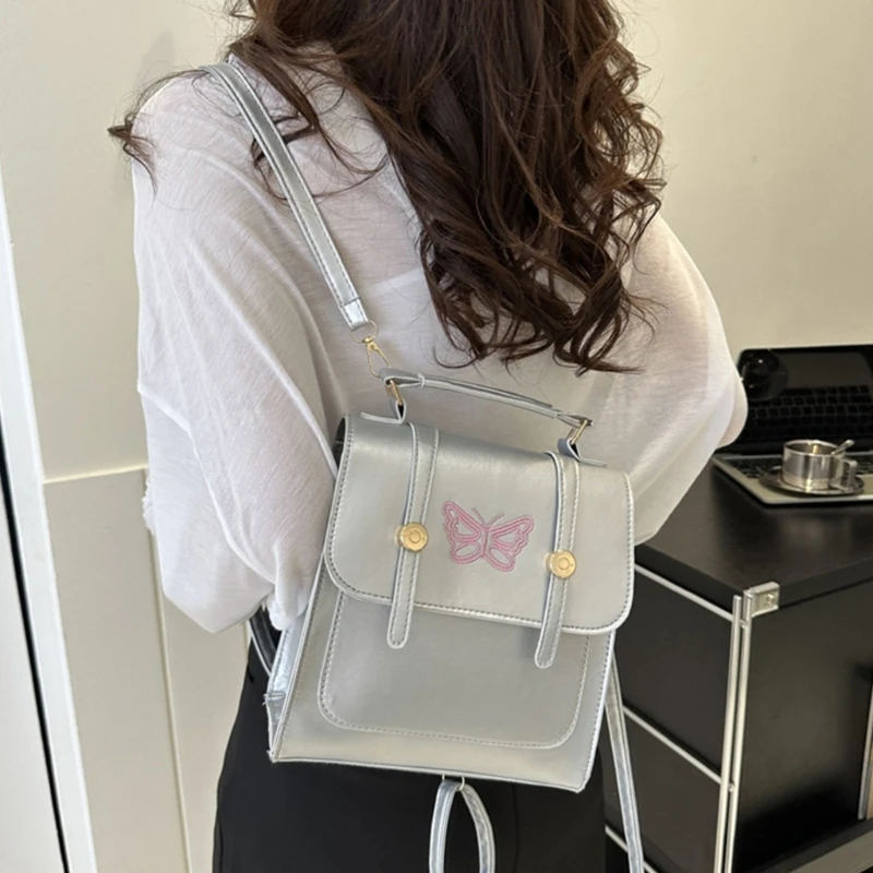 Travel Daypack Girls Backpack Embroidery ButterflyDesign Bookbags for Teen Girl Student Schoolbag Rucksack Pack Book Bag