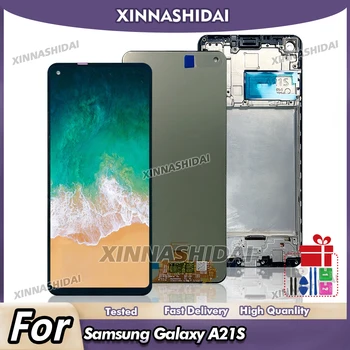 Testato 6.5 ''Per Samsung Galaxy A21S Display LCD Touch Screen Con Telaio Digitizer Assembly Sostituzione Per Samsung Galaxy A21s