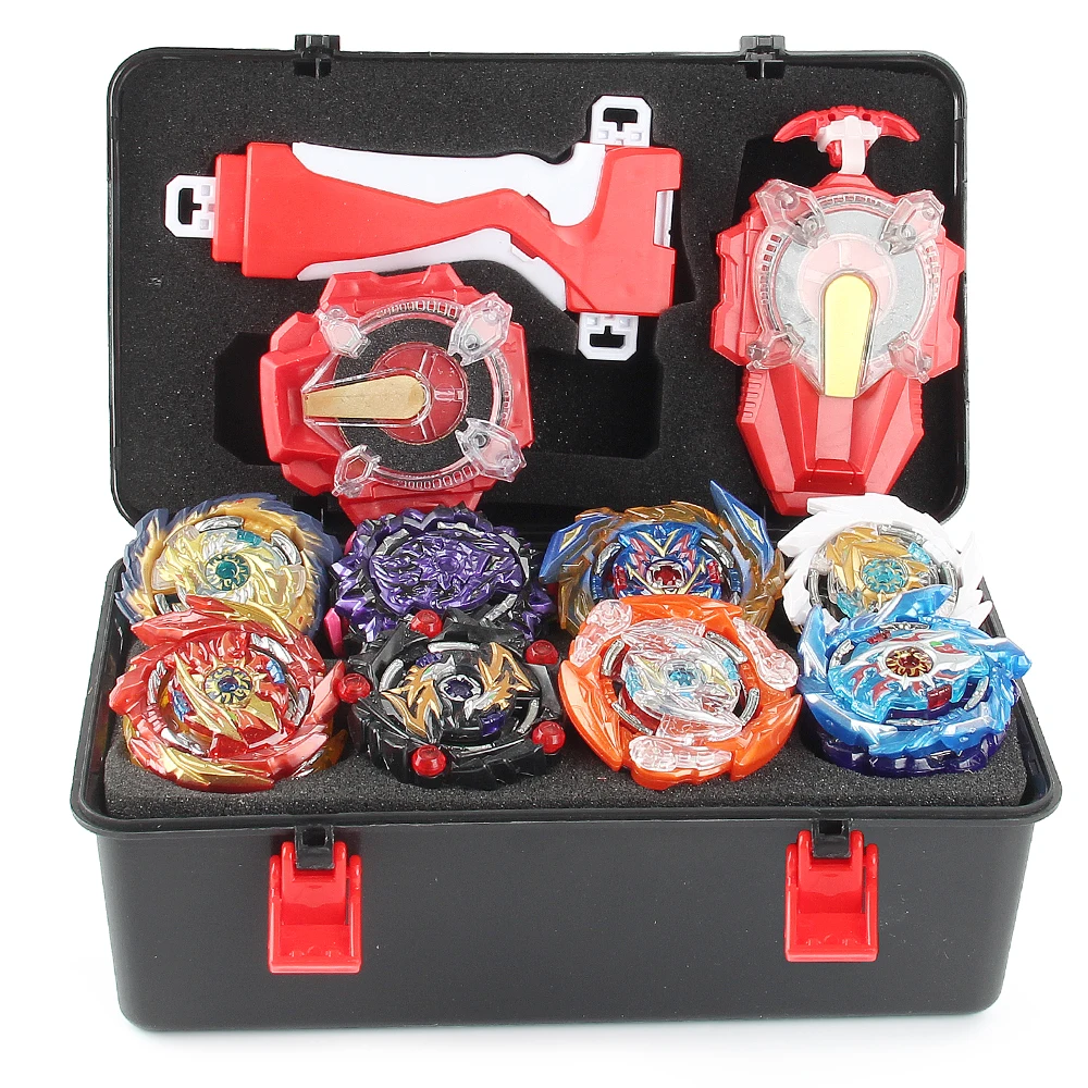 Burst Bey Superking Booster Starter Kit, Metal Battle Tops Spinning Gyro Box Case Set with Sparking Flashing Launchers Gift