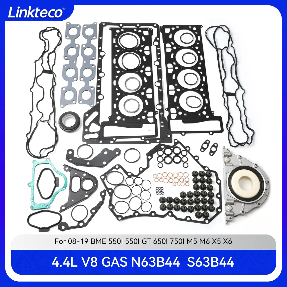 Engine Cylinder Head Full gasket set Fit 4.4 T L V8 GAS S63 N63 B44 For 08-19 BMW 550I 650I 750I M5 M6 X5 X6 4.4L N63B44 S63B44