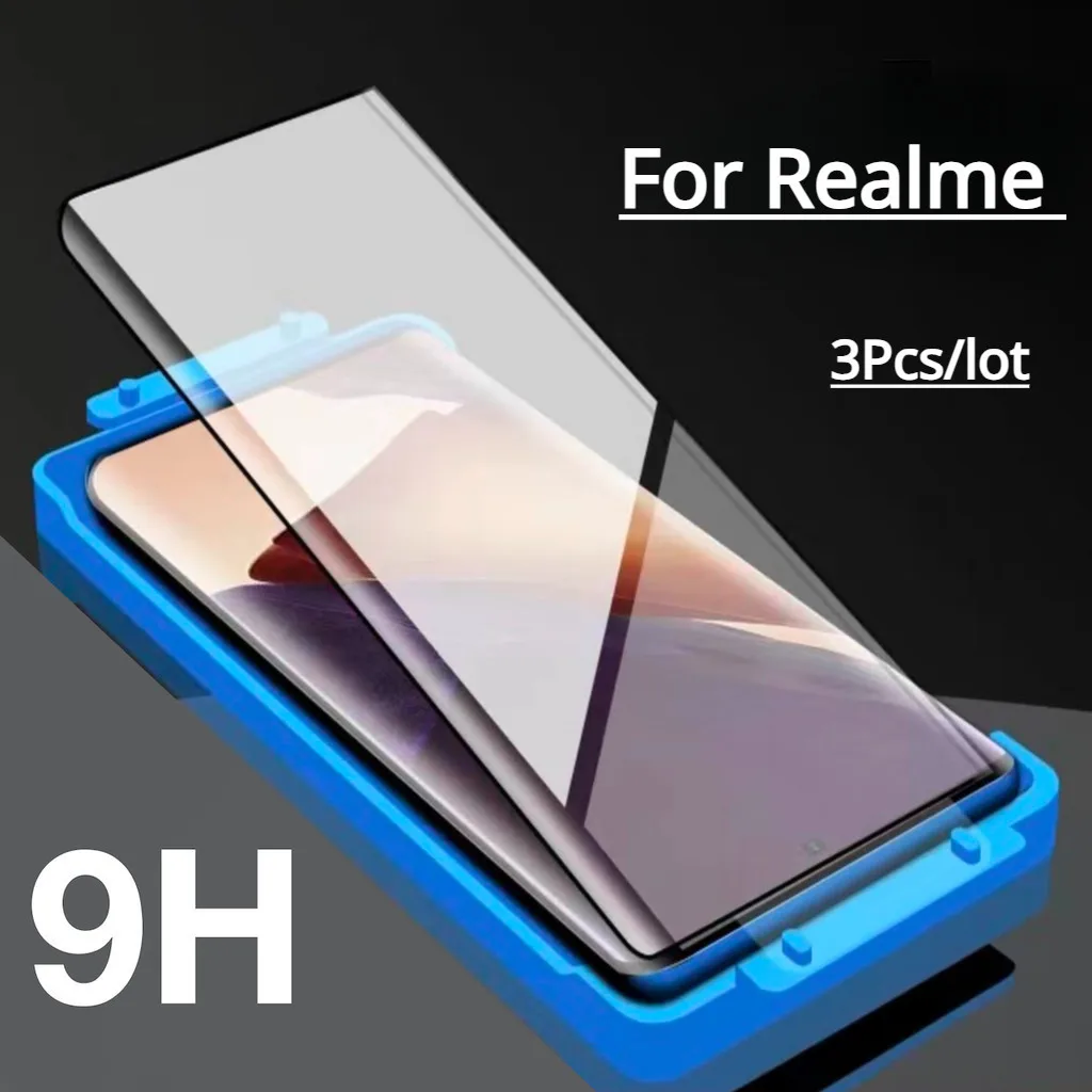 Realme 10 Pro + 11Pro 12Pro Plus GT 마스터 에디션 X7 Pro 울트라 스크린 프로텍터 + 설치 키트 용 3P..