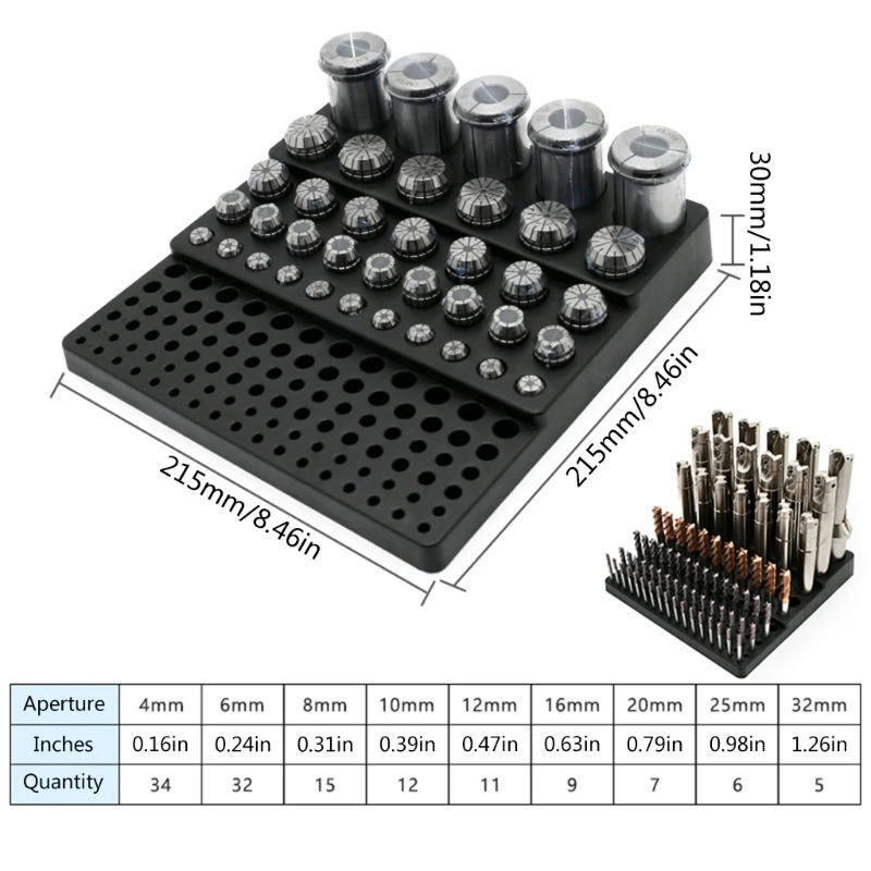 Bit Holder Organizers Drill Bit Storage Milling Cutter Drill Holder for 4-32mm Milling Cutter Drill Bit Organizers 40JE 4