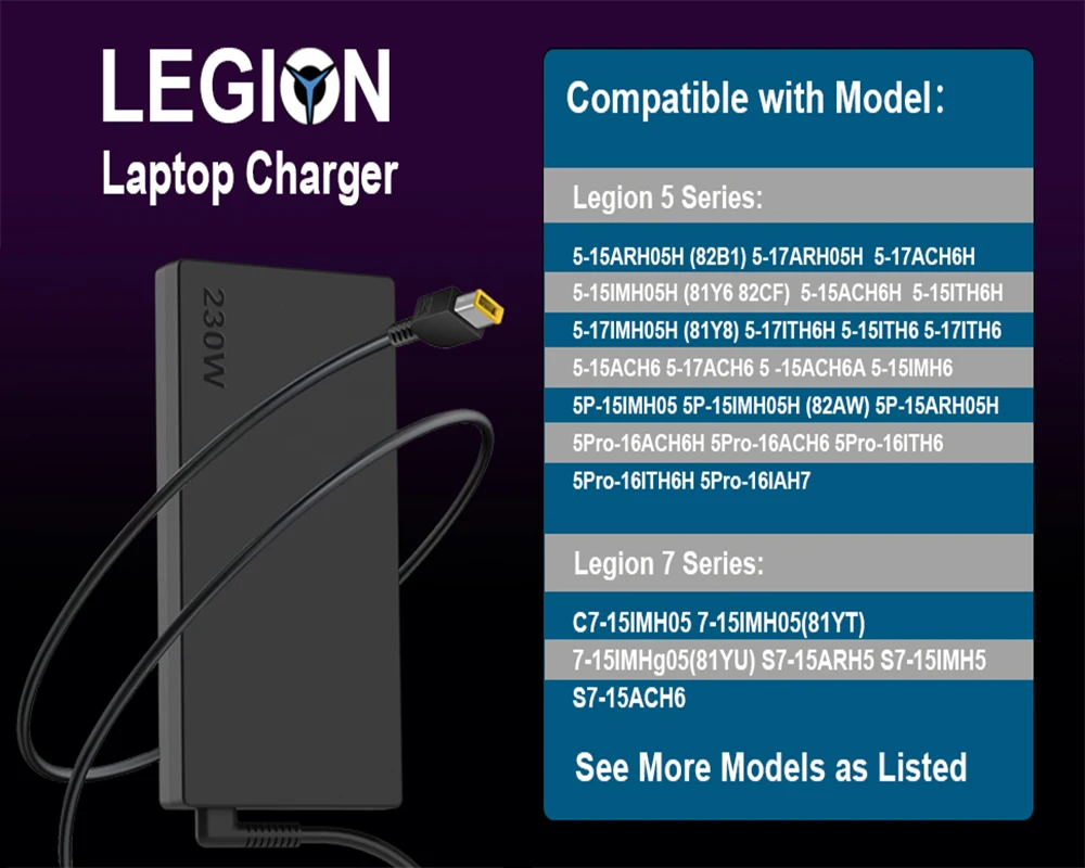 230W Charger for Lenovo Legion 5 5i 5-15 5-17 5P Y540 Y545 Y740