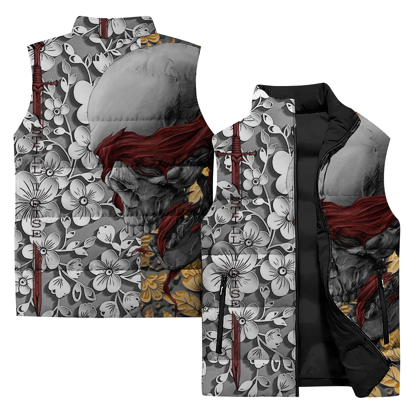 thumbnail image 1 of Chaqueta sin mangas de invierno con estampado de animales en 3D para hombre, chaqueta informal de moda con cremallera, chaleco cálido para deportes al aire libre, chaqueta para correr para hombre, 1 of 5