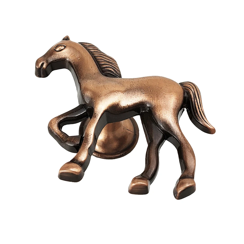 Horse Shape Zinc Alloy Furniture Handle Door Cabinets Knobs For Children Night Table Cupboard Pull Handles Vintage Handware