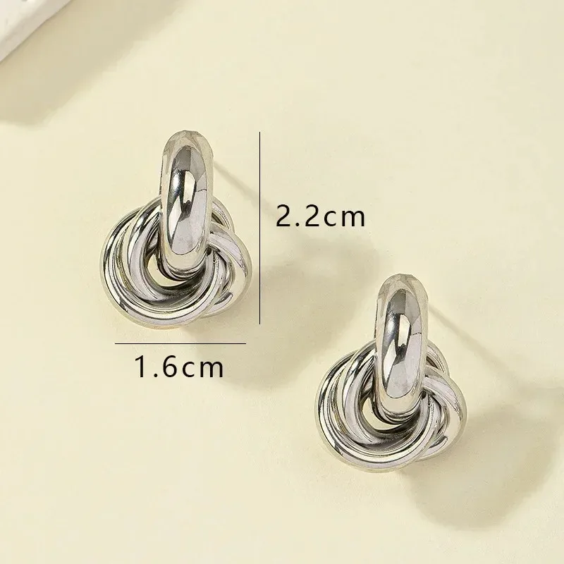 Fashion Stainless Steel Chunky Knot Earrings for Women
