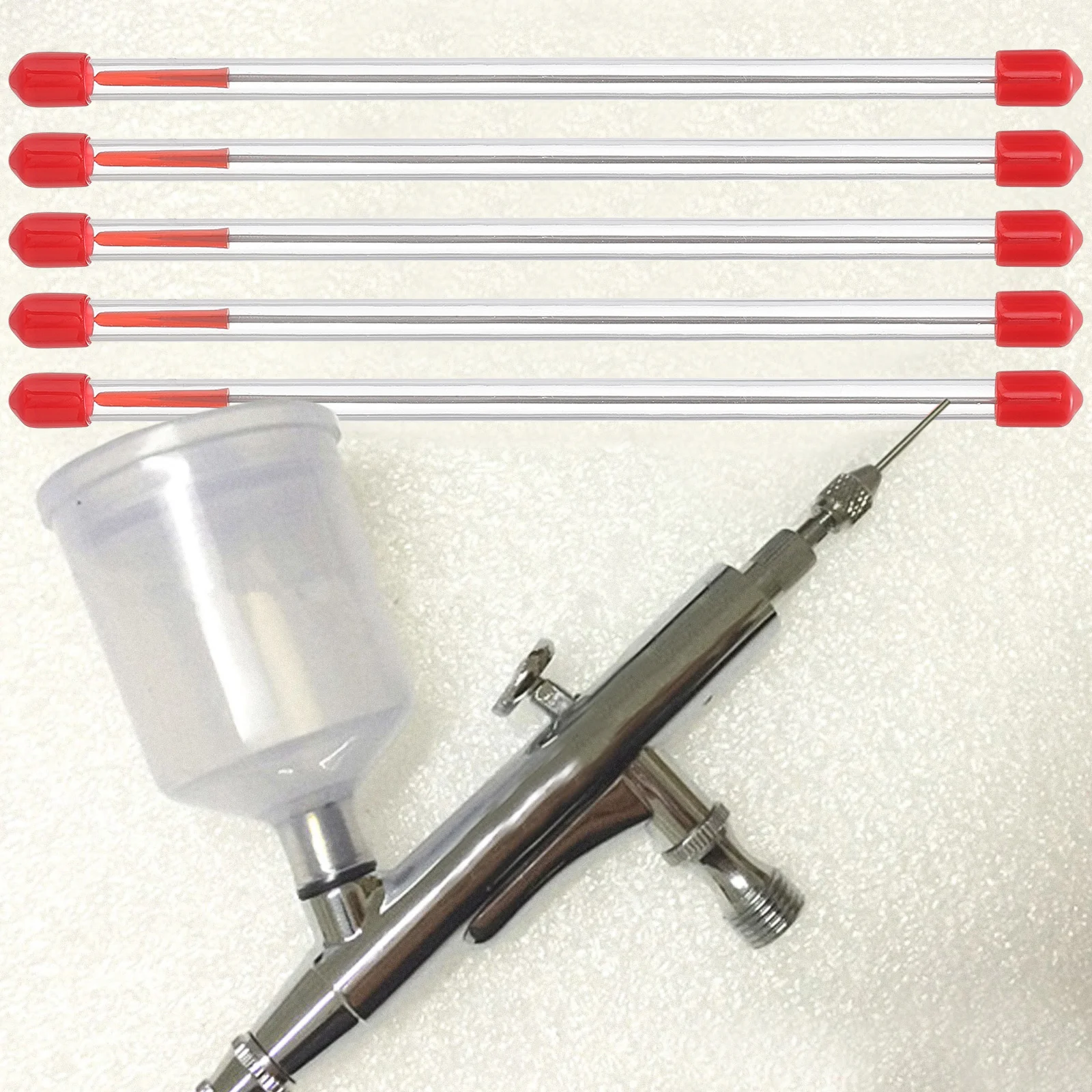 에어 브러시 깍지 팁 교체용 스테인레스 스틸 바늘 교체, 03mm, 5 개