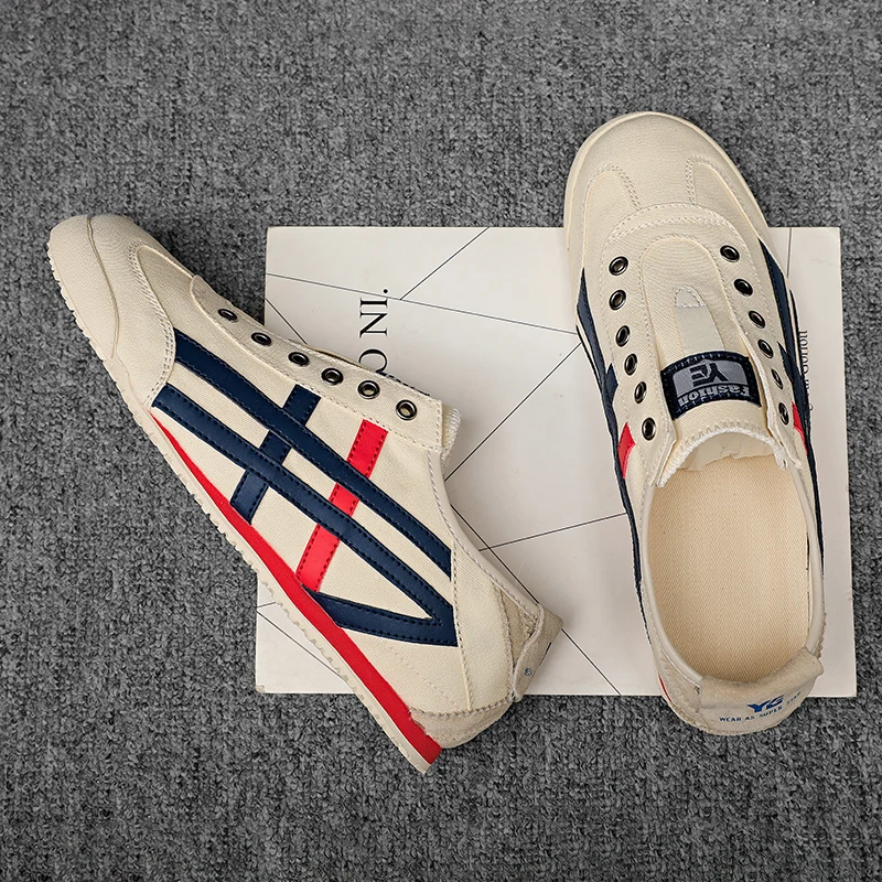 White Canvas Shoes Breathable Casual Shoes Korean Men Slip-on Couples Sneakers Comfortable Outdoor Walking Flats Shoes 6