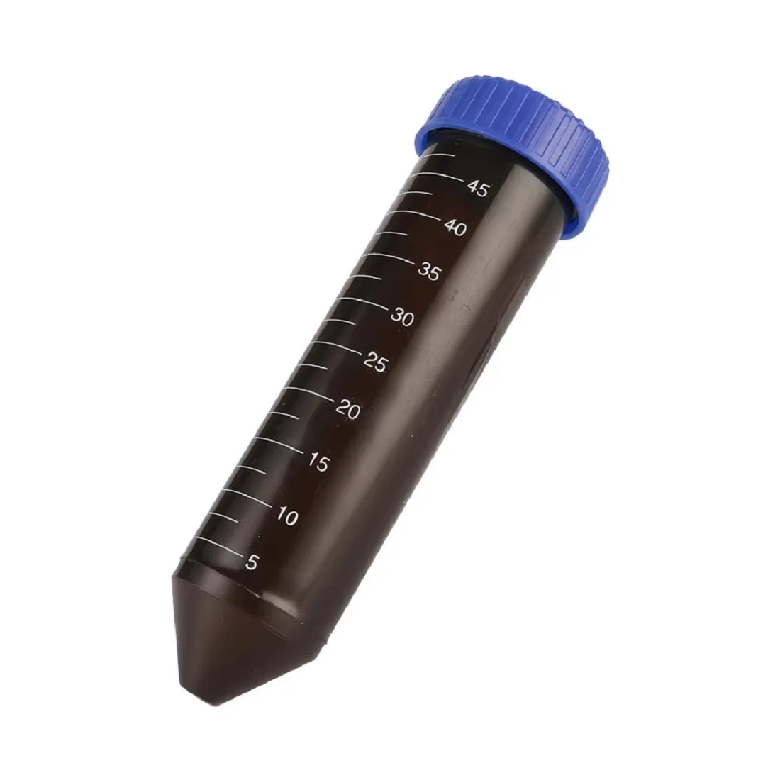 10 Pcs 50ml Plastic Brown Centrifuge Test Tube with Scale Line Screw Cap Cone Bottom Laboratory Analysis Sample Container
