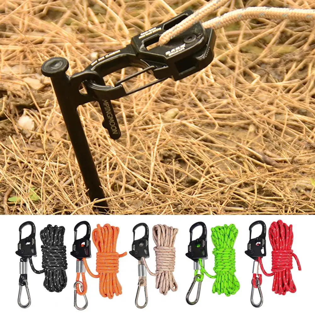 Camping Cord Buckles 5M Aluminum Alloy Tent Rope Tensioner Buckle Strong Load-bearing Camping Portable Tent Cord Adjuster