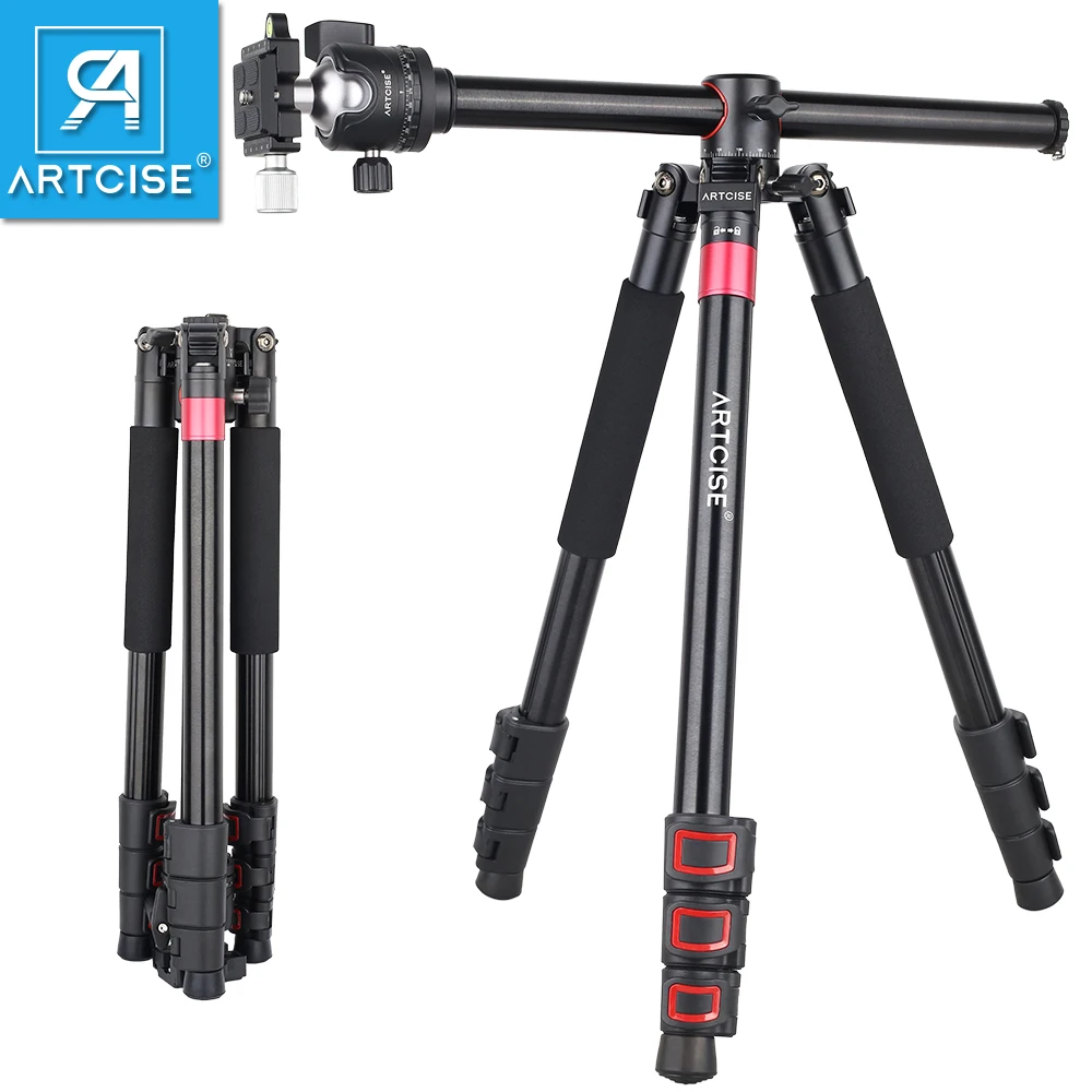 Штатив и монопод ARTCISE ZF60 3-в-1 с панорамной низкопрофильной шаровой головкой EB36S 360 ° для видеокамеры DSLR, нагрузка 15 кг