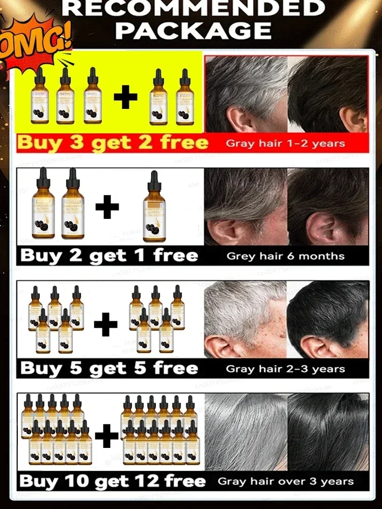 White hair killer, remove gray hair and restore natural hair color in 7 days Healthy,quickly turns white airh into black 3