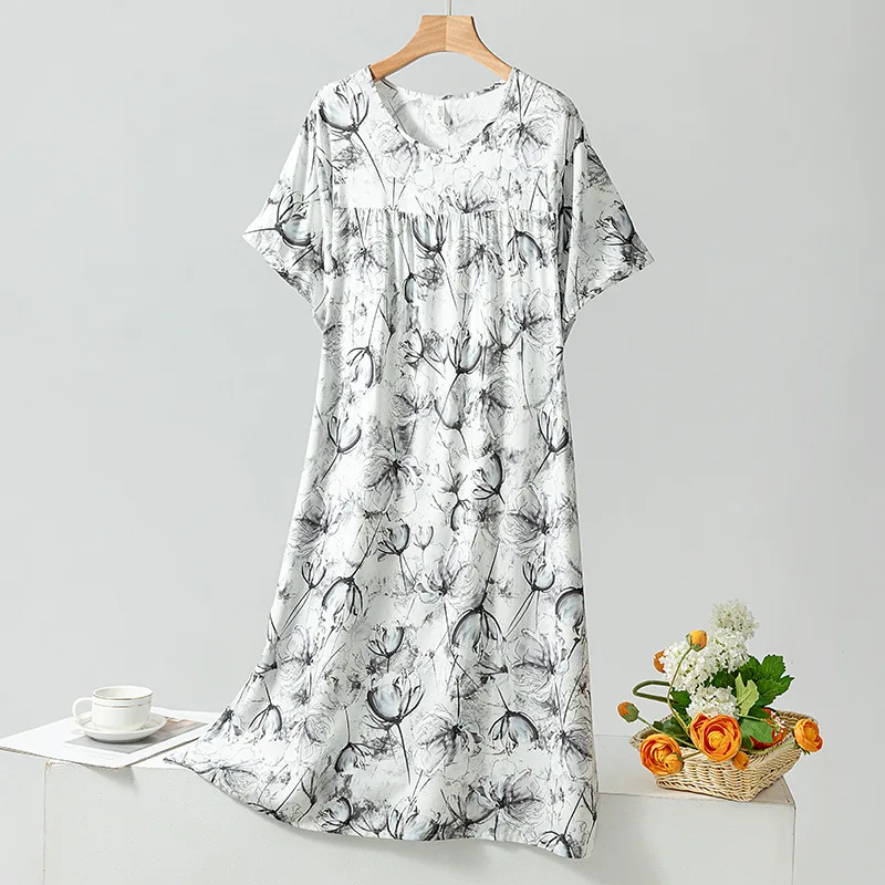 Newest Summer Nightgown Ladies Sleepwear Girls Gift Short Sleeve Round Neck Nightdress Women Homedress Sleep Shirts Loungewear - 3
