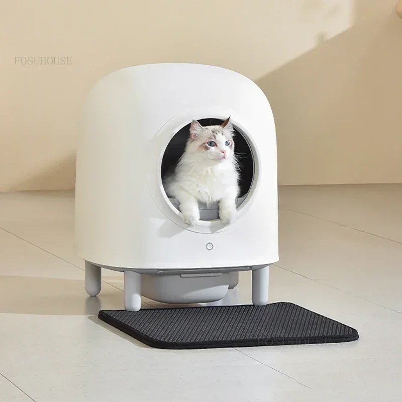 가정용 자동 세척 샌드박스 밀폐형 고양이 변기 자동 스마트 고양이 화장실 앱 원격 제어 Wi-Fi 고양이 화장실
