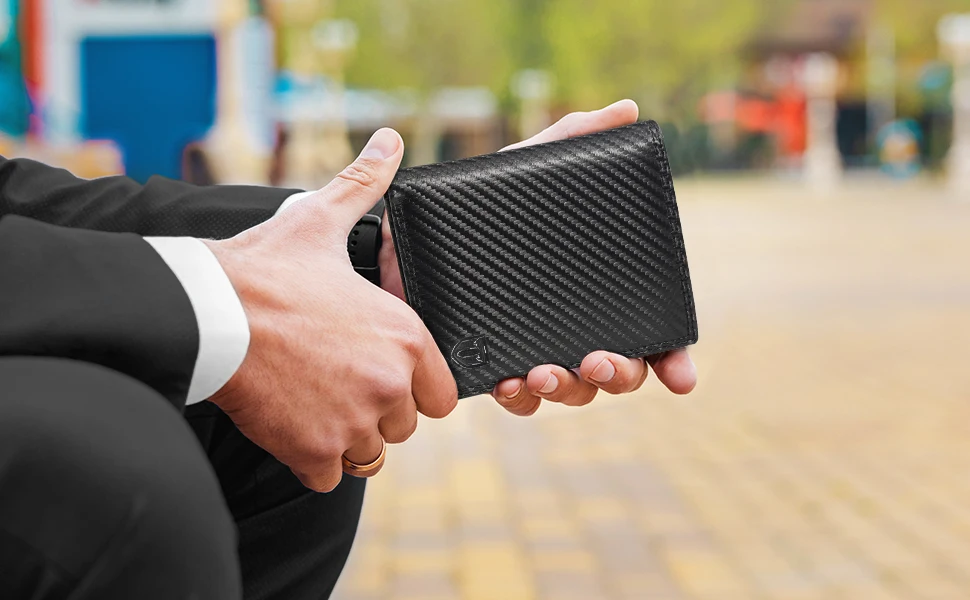 Cartera Tarjetero Hombre VULKIT Billetera Desplegable De Metal