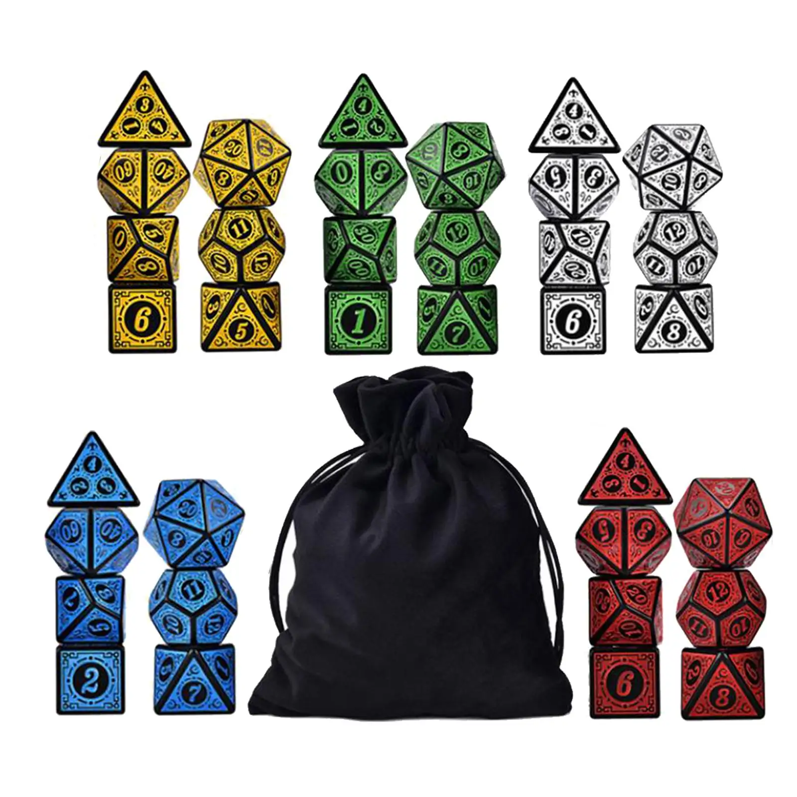 

Набор многогранных игральных костей 35x D8 D10 D12 D20 для настольных игрушек