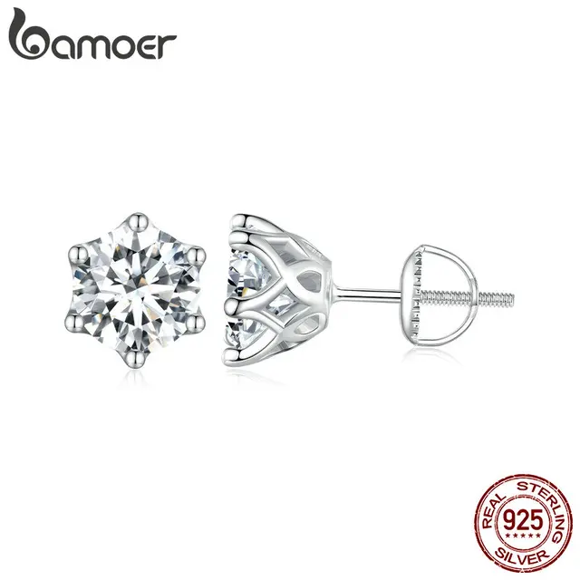 Exceptional value and elegance with BAMOER Moissanite Stud Earrings