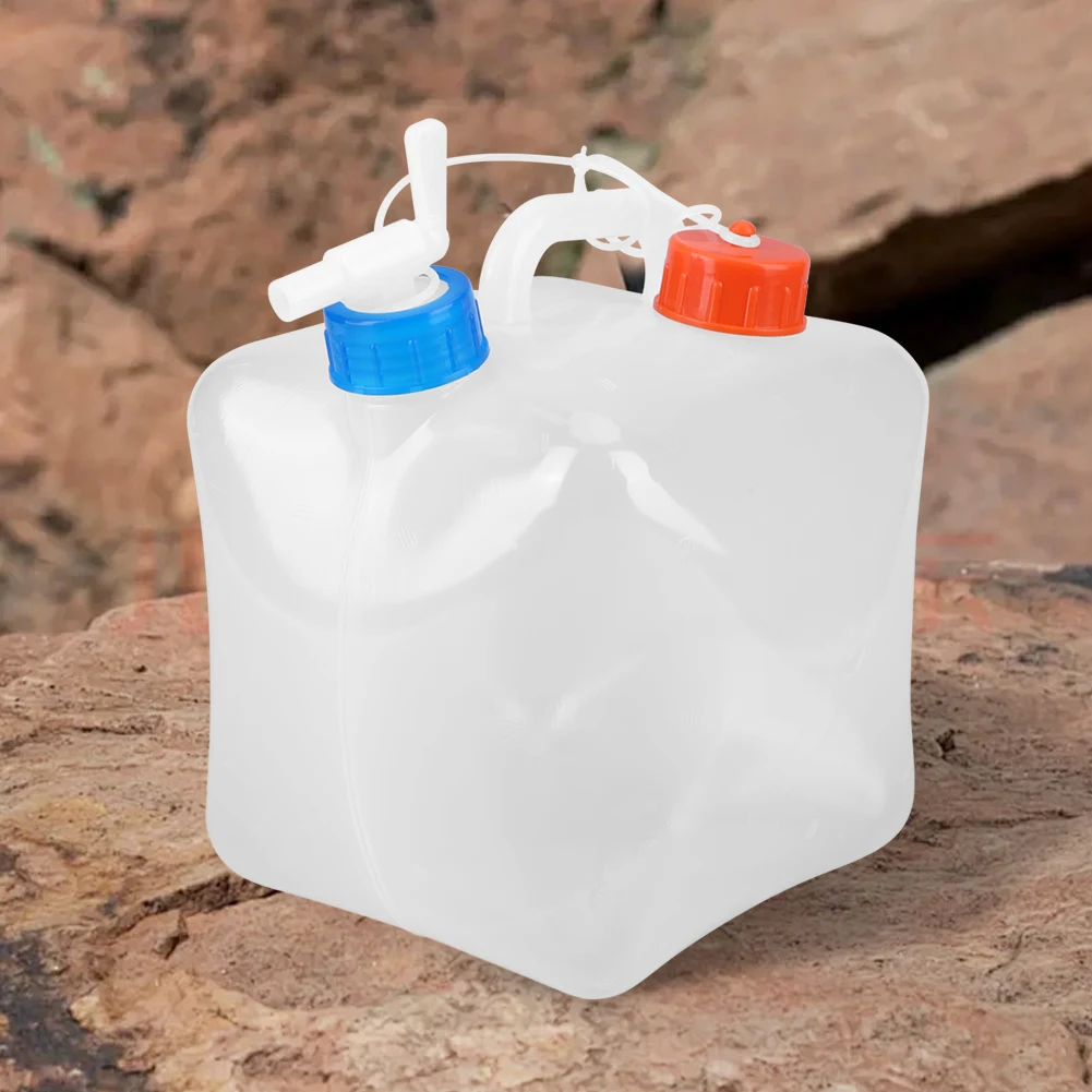 Portable Folding Bucket with Faucet Large Capacity Foldable Drinking Water Bucket Clear Water Storage Jug for Emergency Survival 4