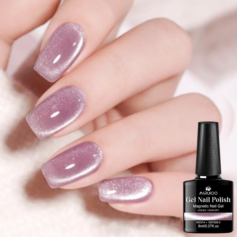6개입 8ml 캣 마그네틱 젤 네일 폴리쉬 세트 와인 레드 마이야르 마그네틱 세미 퍼머넌트 쏙 오프 UV 젤 바니쉬 네일 용품 DIY