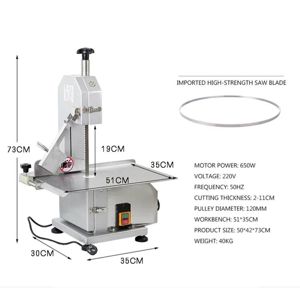 Commercial Desktop Electric Bone Saw Cutter Bone Cutter Small Bone Processor Household Electric  Saw Cutting Machine 4
