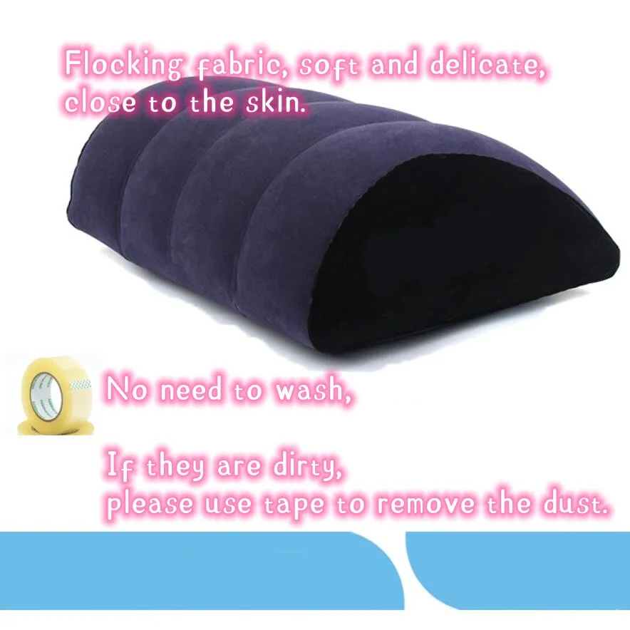 VaHpy Inflatable Cushion Raise Hips Sexual Position Swing Up Down For Oral/Anal Sex Water Drop Shape Arc Design Flocking Elastic