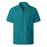 Pure-Color Mens' Shirts Multiple Pockets Lapel Short Sleeves Cardigan Summer Thin Tops Male Blouse Single Breasted Shirt For Man 1