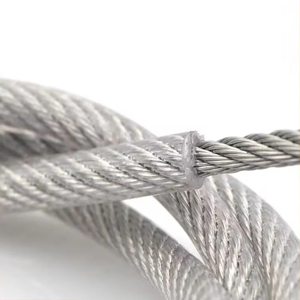 PVC 304 Stainless Steel Stranded Wire Rope Soft Cable Transparent Stainless Steel Clothesline