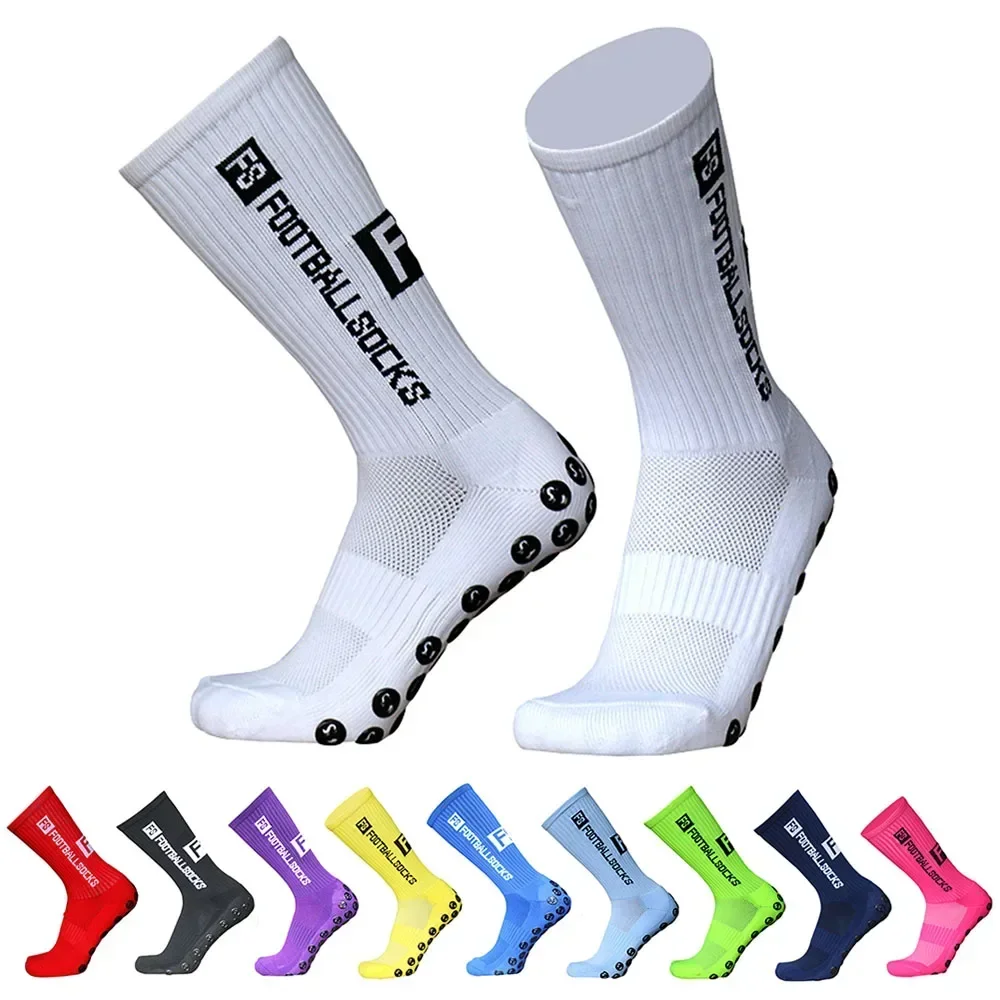 1Pair Football Socks Round Silicone Suction Antislip Soccer Socks Athletes Professional Game Training Men Women