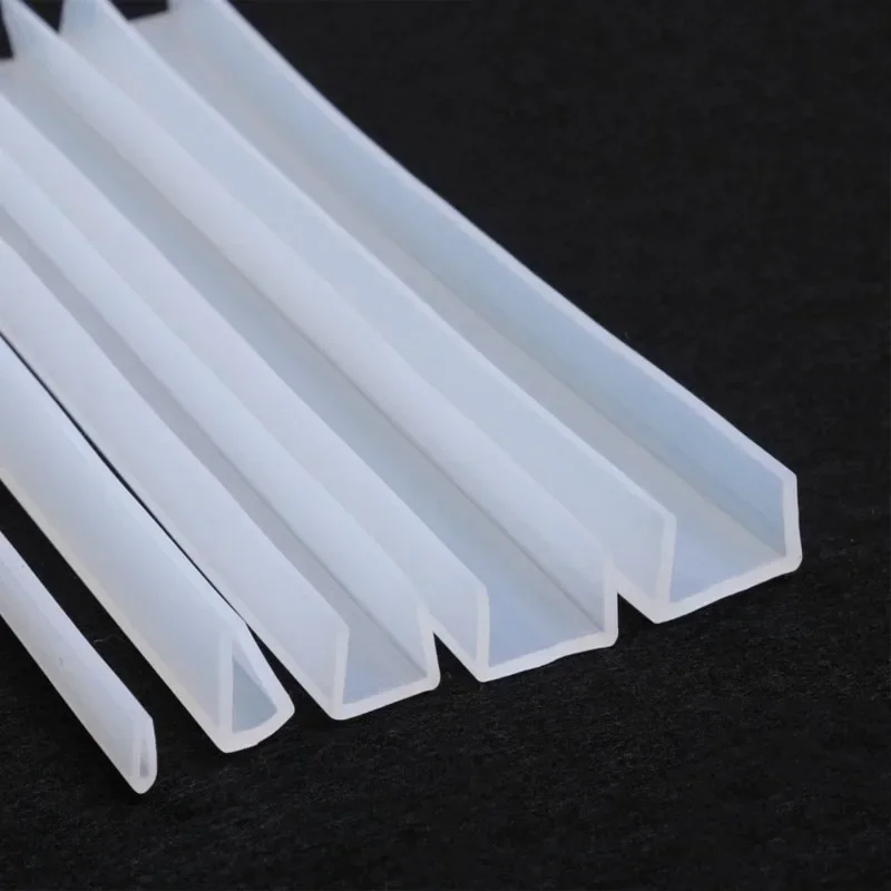 1/2/3/5M U Shape Seal Strip Silicone Edge Protect Weatherstrip for Door Window Waterproof Frameless Glass Steels Sealing Tape
