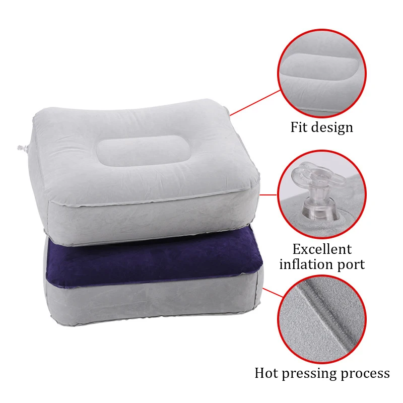 

Portable Soft Footrest Pillow PVC Inflatable Foot Rest Folding Air Pillow Cushion Travel Office Home Leg Up Relaxing Feet Tool
