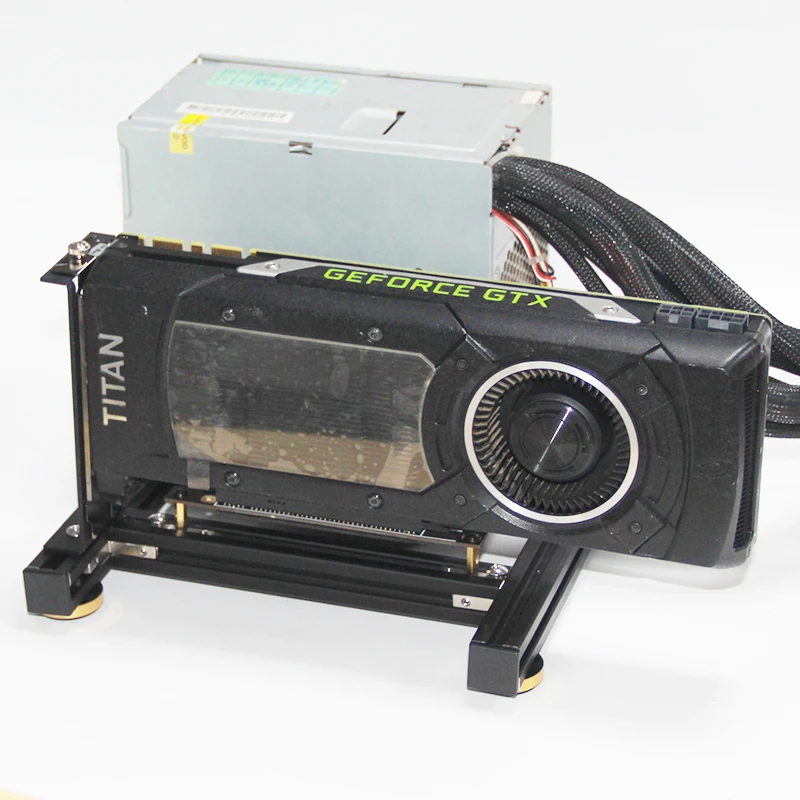 Placa Gráfica Externa Rack de Refrigeração Suporte de Alimentação Atx Suporte de Gpu Duplo Base de Alumínio Diy - Imagem 4