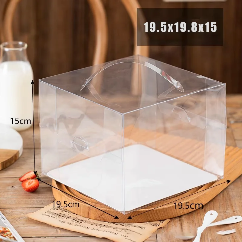 50pcs Transparent Cake Boxes with Handles, Plastic Cupcake and Chocolate Gift Boxes, Mi... - SKU TCBH1052 - UGI Packaging