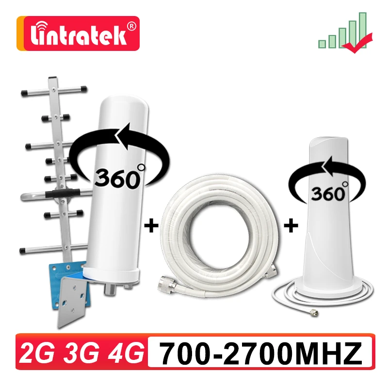 360° External Internal Antenna + Cable Kit 2G 3G 4G GSM LTE for Cell Mobile Phone Signal Amplifier Repeater Booster 700-2700mhz best antenna for bobcat