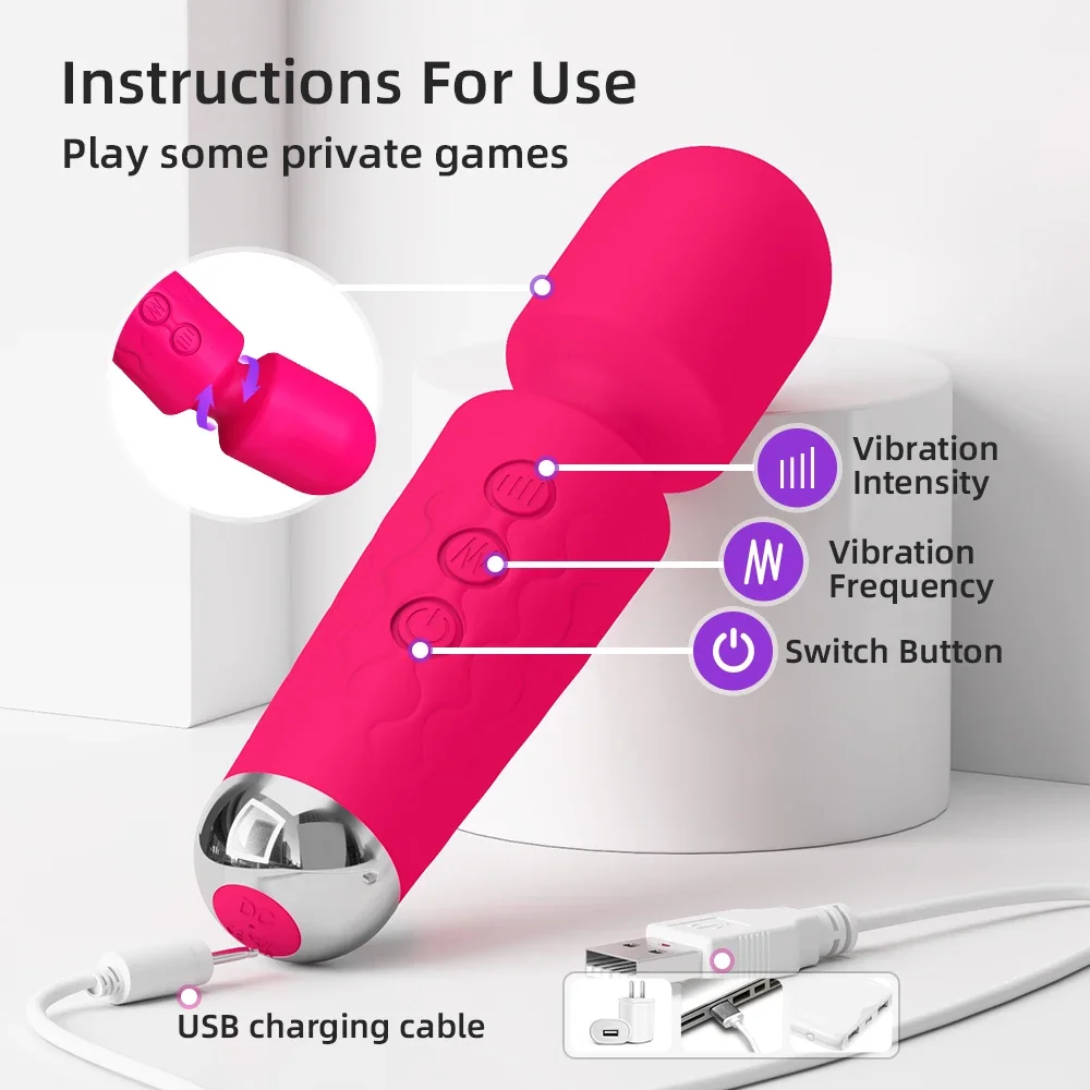 20 Speeds Adult Toy Vibrator Magic Wand Female G-spot Massager Adult Female Multi functional Use Sex Toys Erotica Products For female sex toys,vaginal vibrators,clit sucking vibrator,anal plug vibrator,clitoris vibrator,vibrator sex toy,dildo sex toys,tongue vibrator,rose sucking vibrator,vibrator rings