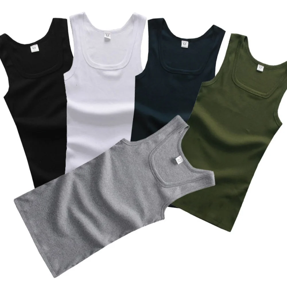MEETHOO Canotta Uomo Senza Maniche - Tank Top In Cotone Per Palestra E Fitness (Nero/Bianco)