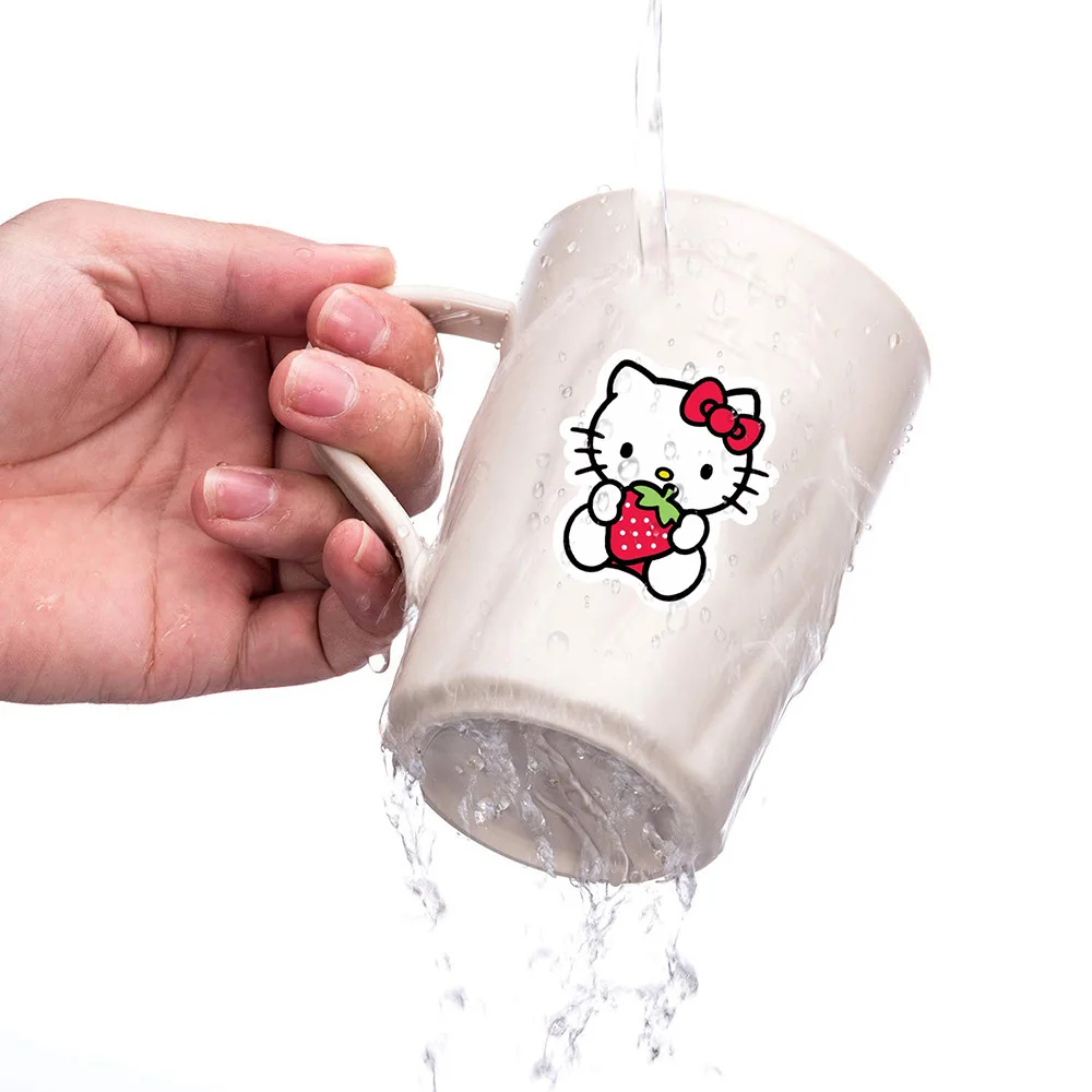 Cute Cartoon Hello Kitty Stickers Kawaii Girls Graffiti Water Bottle Guitar Diary Vinyl Kids DIY Toys Sticker Decals 10/30/50pcs,cartoon stickers,kawaii stickers,decorative stickers,diary stickers