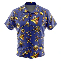 Tri Force Zelda Button Up Hawaiian ShirtFashion Trend Breathable Loose Versatile Casual Sports Summer Men 2