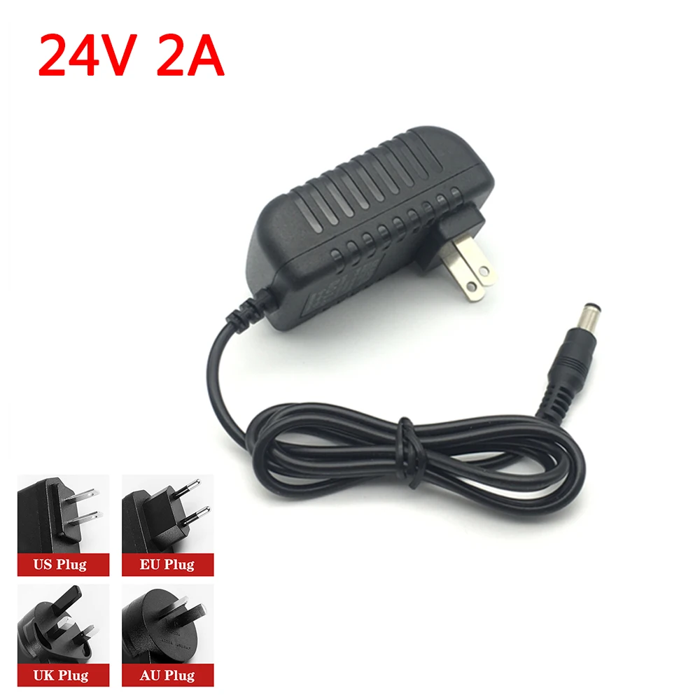 

24 V 24 Volt Universal Power Supply Adapter AC DC 24V 2A Adaptor Switching 5.5*2.1mm