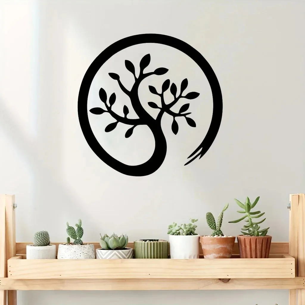 

Crafts Tree Of Life Black Metal Wall Art Outdoor Metal Decoration Garden Patio Wall Hanging Iron Art decoration Wall Sticker