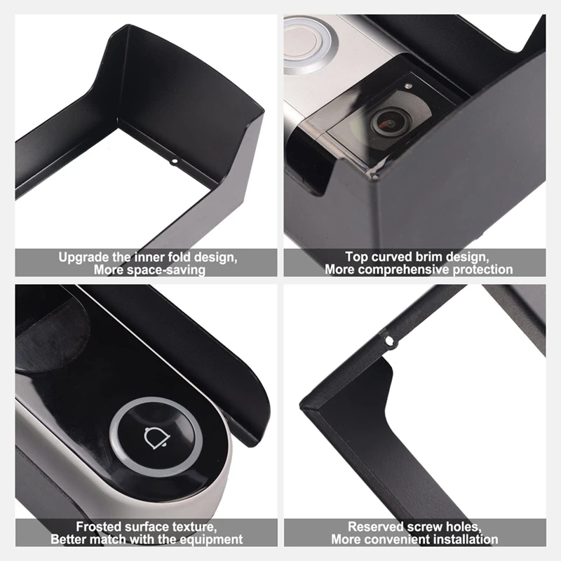 Doorbell Rain Cover Ring Doorbell Anti-Glare Cover Steel Weather-Blocking Cover Protection For Most Doorbells wireless doorbell cover